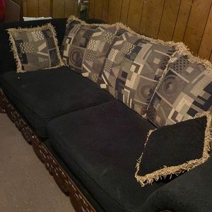 Two black with wood finish